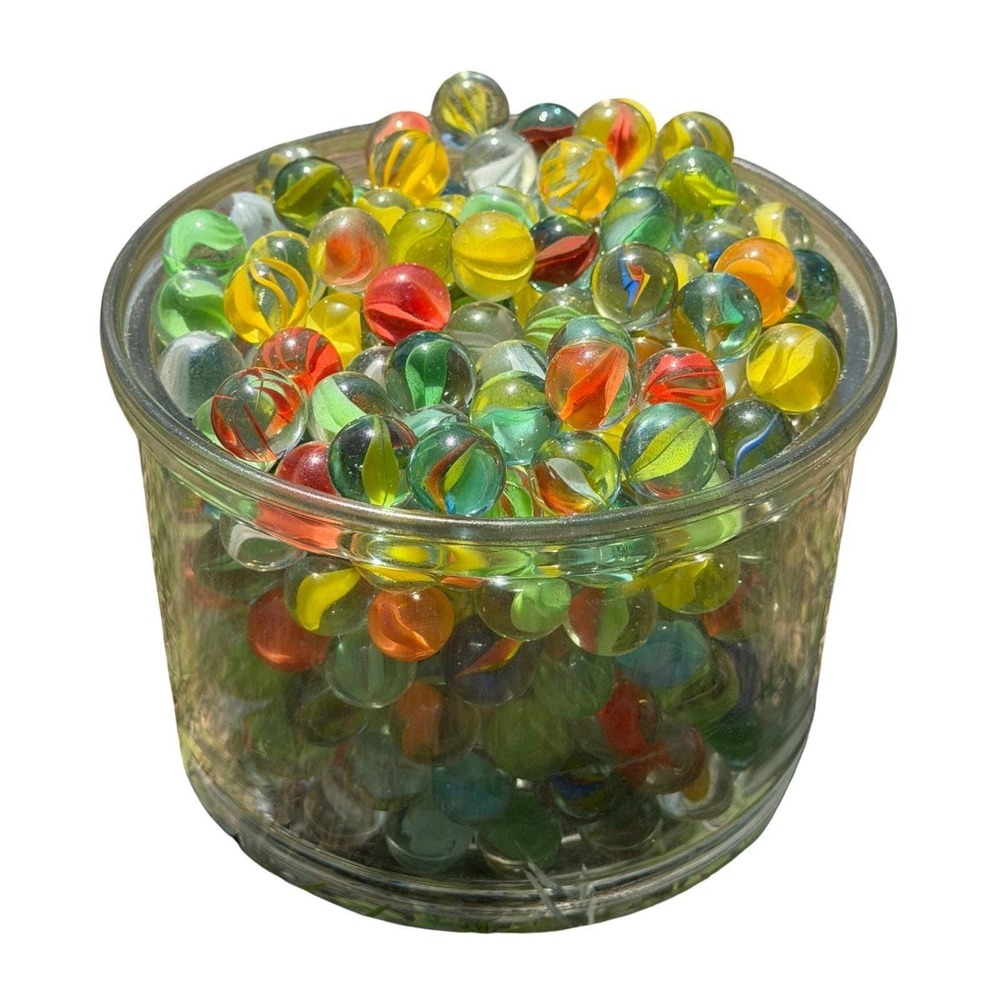 25 Count Mixed Glass Marbles Lot Vintage Modern Cats Eye Multicolor Bulk Assort - Picture 8 of 8